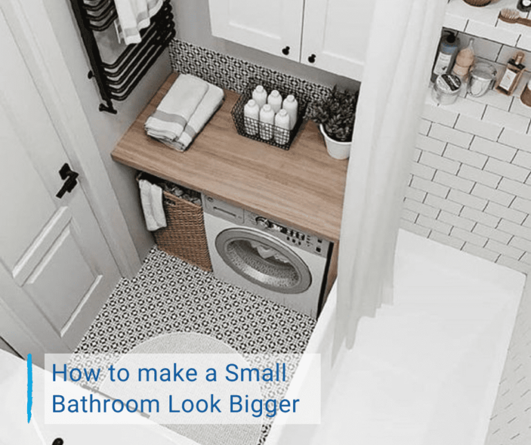 Small bathroom with bath and white shower curtain