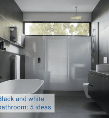 5 ideas for a black and white bathroom light feature image