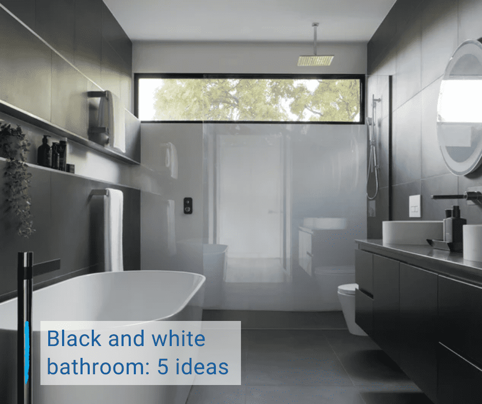 5 ideas for a black and white bathroom light feature image