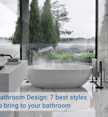 modern bathroom design, white freestanding bath