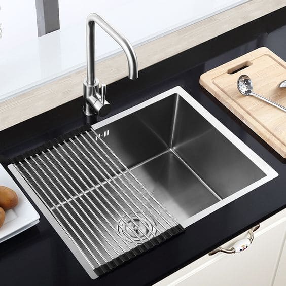 clean stainless steel kitchen sink