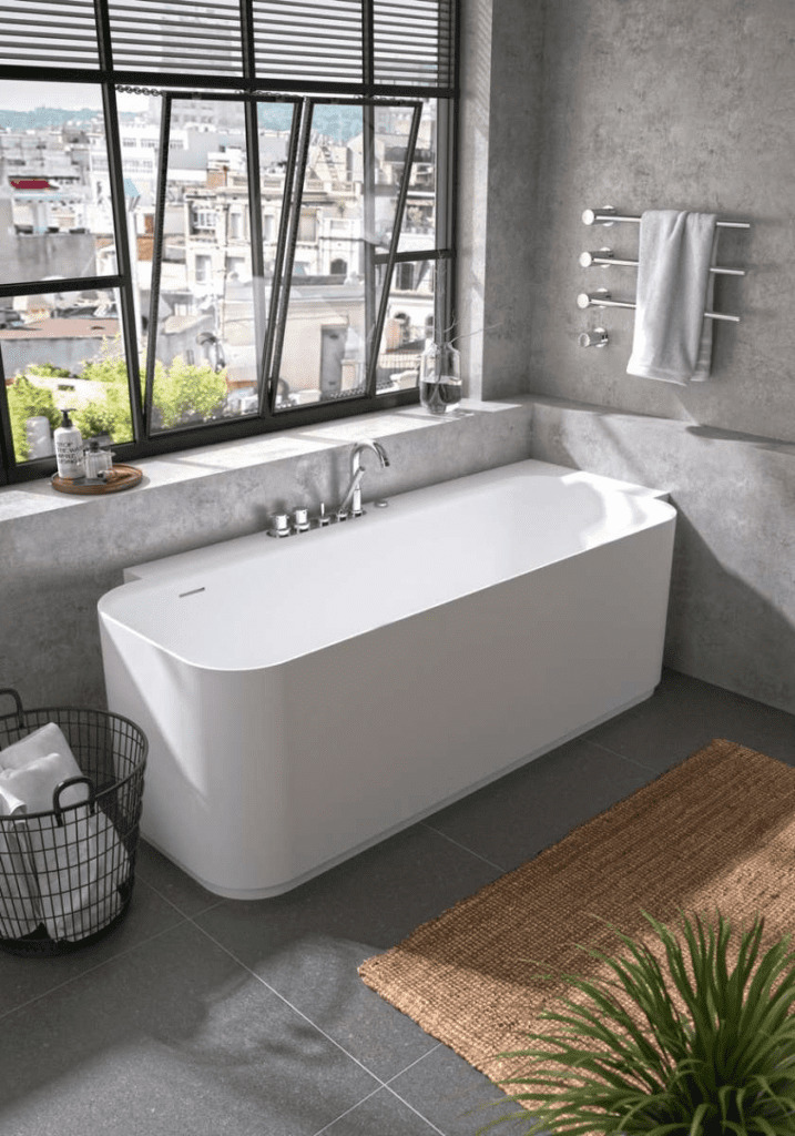 Allibert Timea bathtub, back to wall bathtub, modern bathroom design