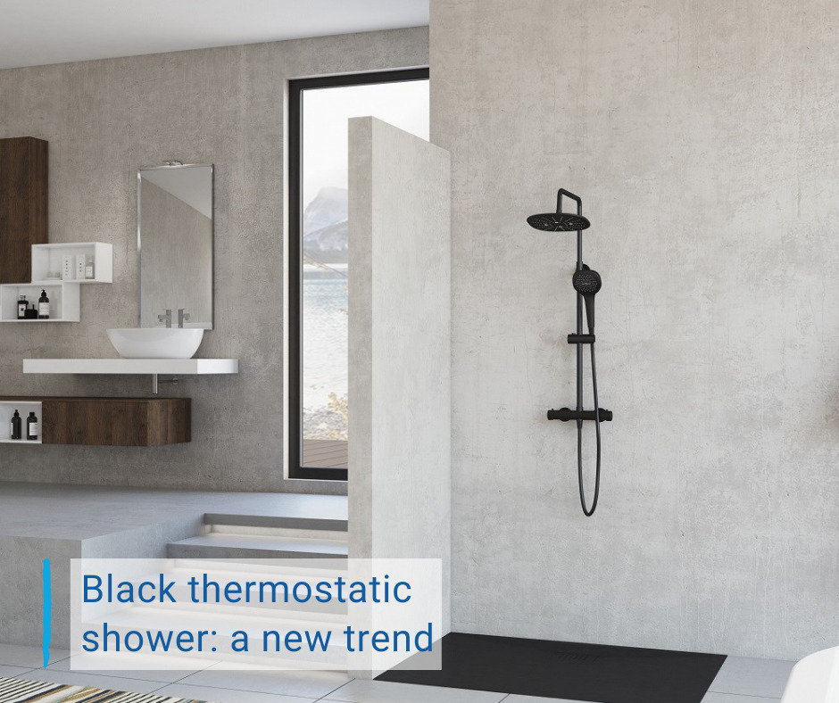 Black thermostatic shower a new trend