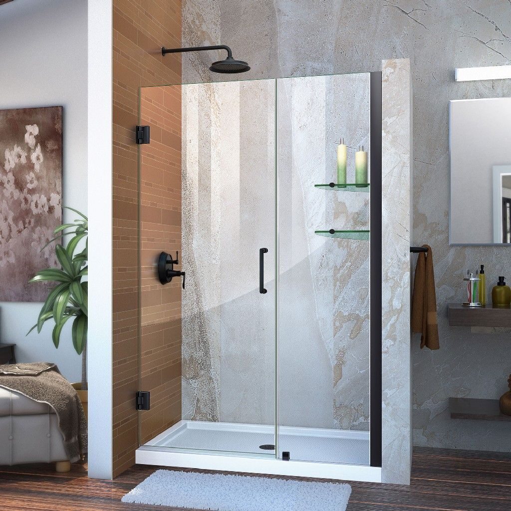 shower with glass doors