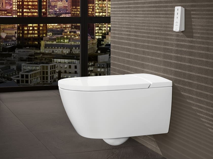 Villeroy and Boch Japanese wall hug toilet with remote, equipped with ViClean technology