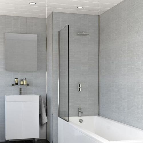 Bathroom wall in PVC tiles imitation