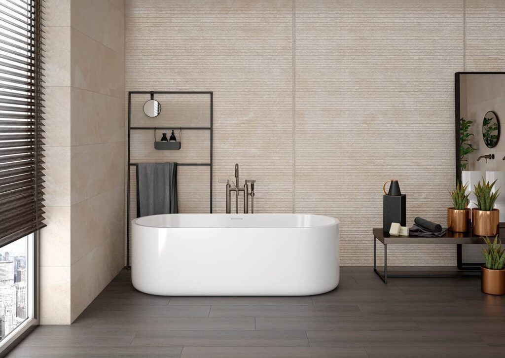 bathroom trend with freestanding bathtub