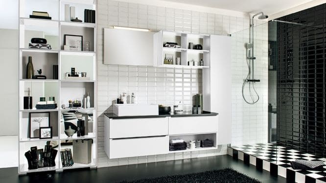 checkerboard shower for black and white bathroom ideas