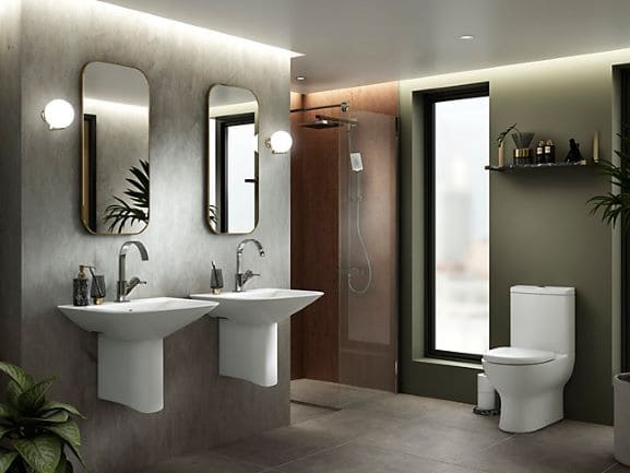 sleek and minimalist bathroom design