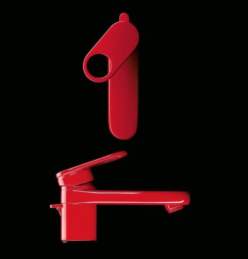 red glossery taps from Dornbracht