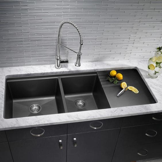 black resin kitchen sink