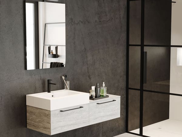Riho furniture and washbasin with mirror