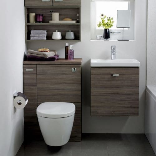 small bathroom layout with toilet unit and vanity unit