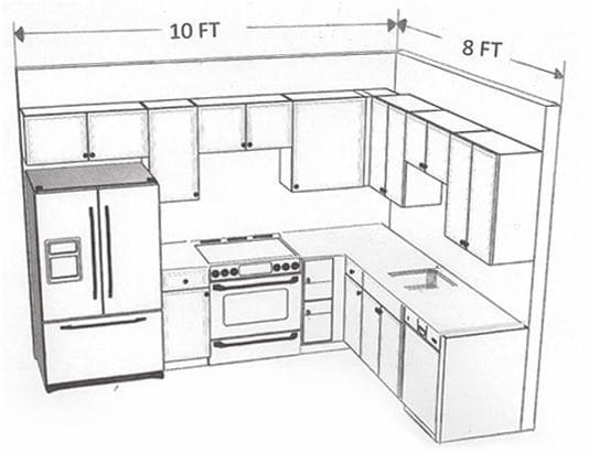 Small kitchen layout on paper