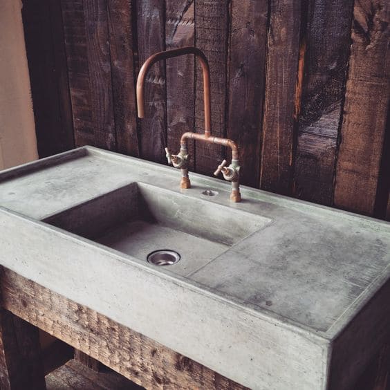 waxed-concrete kitchen sink