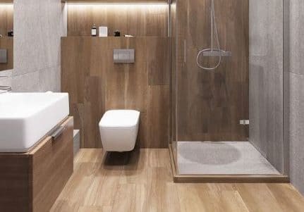 wooden flooring bathroom