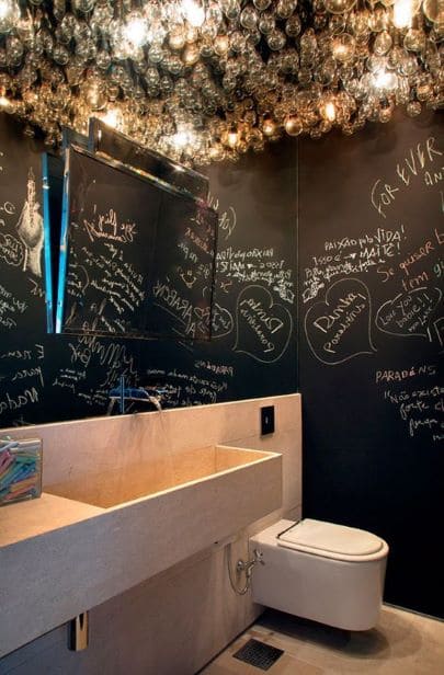 youthful style bathroom with graffiti