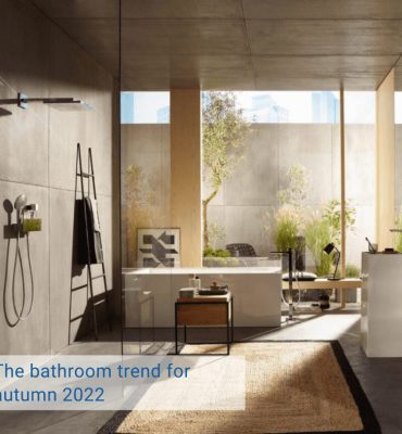 bathroom with a black shower, big window The bathroom trend for autumn 2022