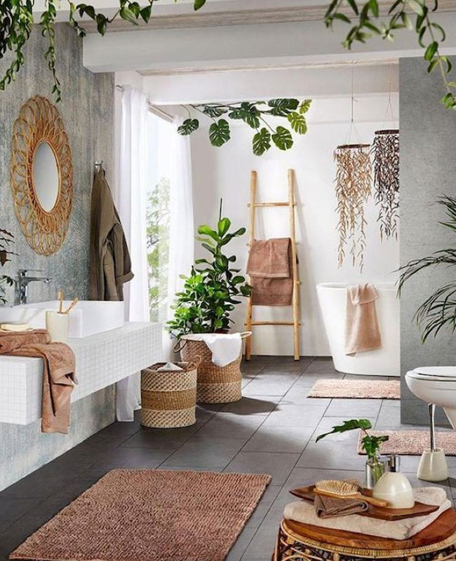green plants for a cosy bathroom