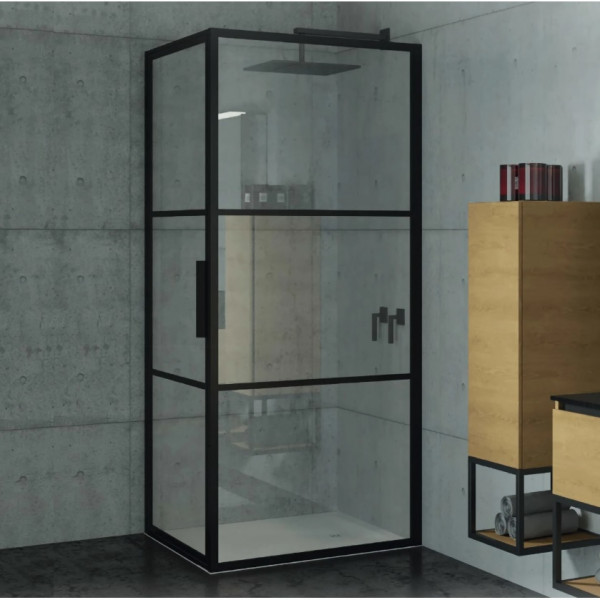 Riho Shower Cubicle Grid Shield with a fixed wall 1000x2000x1000mm
