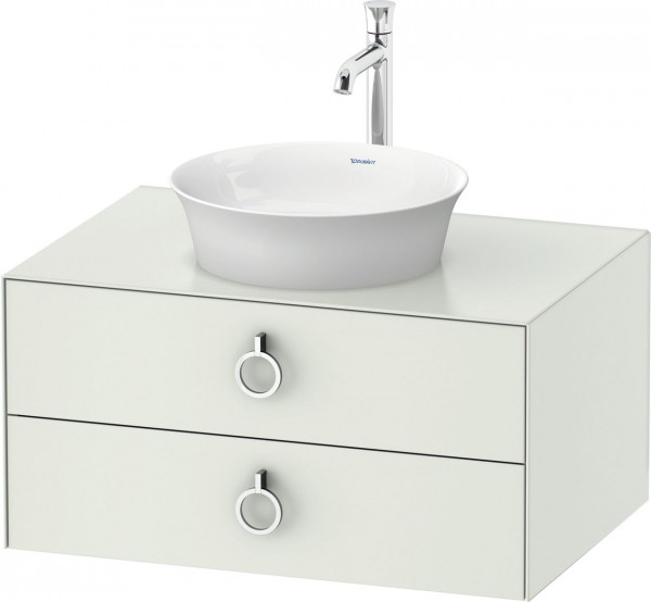 Vanity Unit For Countertop Basin Duravit White Tulip 2 drawers, handles 800x408mm White silk matt WT499003636