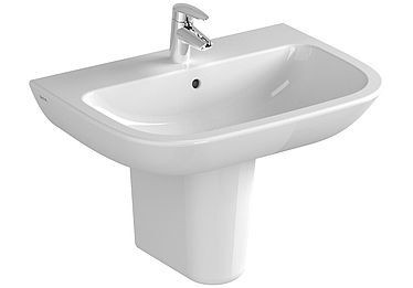 VitrA Wall Hung Basin with 1 tap hole S20 650x470mm 5504L003-0001