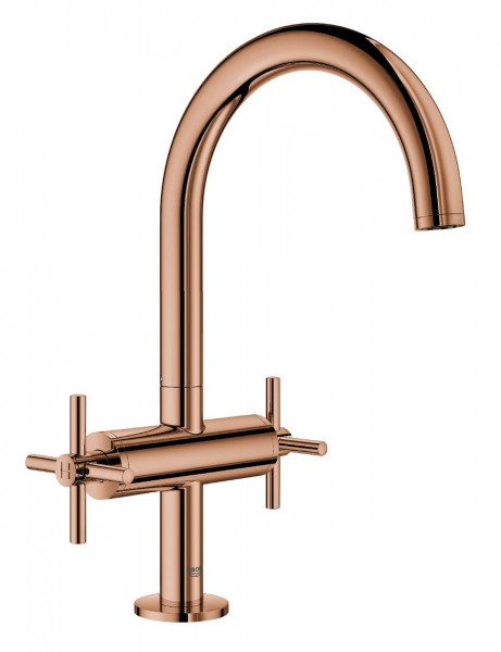 Grohe Basin Mixer Tap Atrio 1 hole with cross handles 305mm Warm Sunset