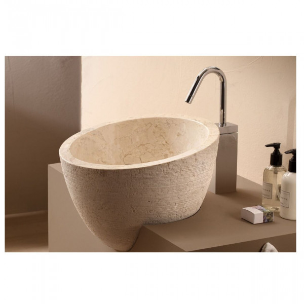 The Bath Collection Countertop Basin MIRAGE in Stone 400x300x230mm Beige