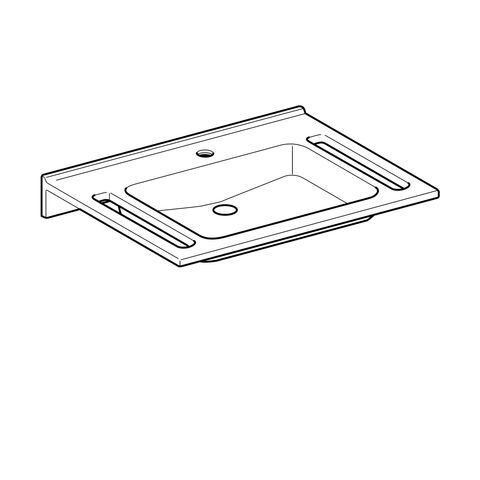 Geberit Disabled Sink Publica 1 Tap Hole Antibacterial 700x115x550mm White 500666012