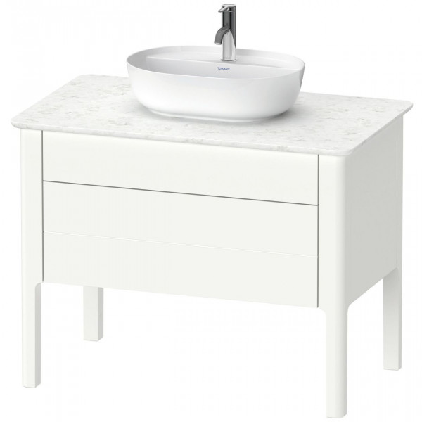 Vanity Unit For Countertop Basin Duravit Luv on feet, 2 drawers 938x743x570mm Satin White LU956903636