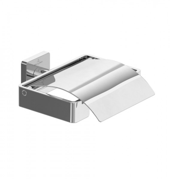 Toilet Roll Holder Villeroy and Boch Elements Striking with lid Chrome