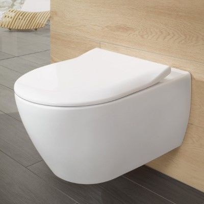 Villeroy and Boch Wall Hung Toilet Subway 2.0 White Rimless Toilet Seat Soft CloseSlimseat 5614R2R1