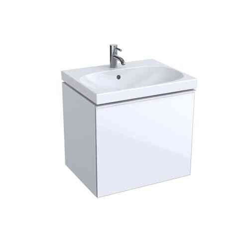 Geberit Vanity Unit Acanto For Cloakroom Basin 1 Drawer And Inner Drawer 595x535x475mm Glossy White