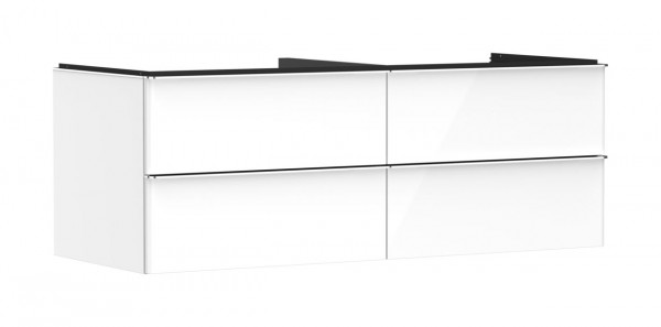 Vanity Unit For Countertop Basin Hansgrohe Xelu Q 4 drawers 1360x550x485mm Glossy White/Chrome