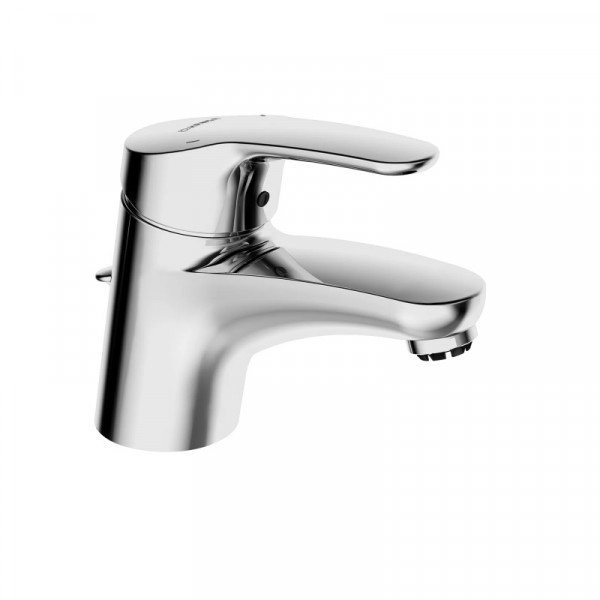 Single Hole Mixer Tap Hansa MIX for free-flowing water heaters, pull cord and drain set 134x127mm Chrome