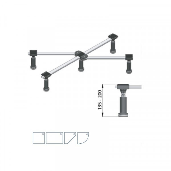 Shower Tray Feet DWF GIGA Support frame for Acrylic/Steel Shower trays until 100x100cm Mabo