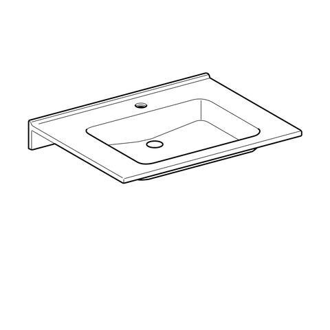Geberit Disabled Sink Publica 1 Tap Hole Antibacterial 700x115x550mm White 500666011