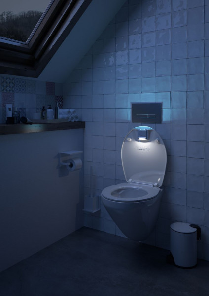 Allibert Soft Close Toilet Seat  LED lighting NIGHTY 2 372x67x465mm Glossy White