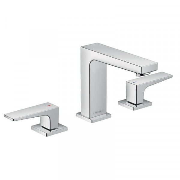Hansgrohe 3 Hole Basin tap Metropol 110 with lever handle and push-open waste