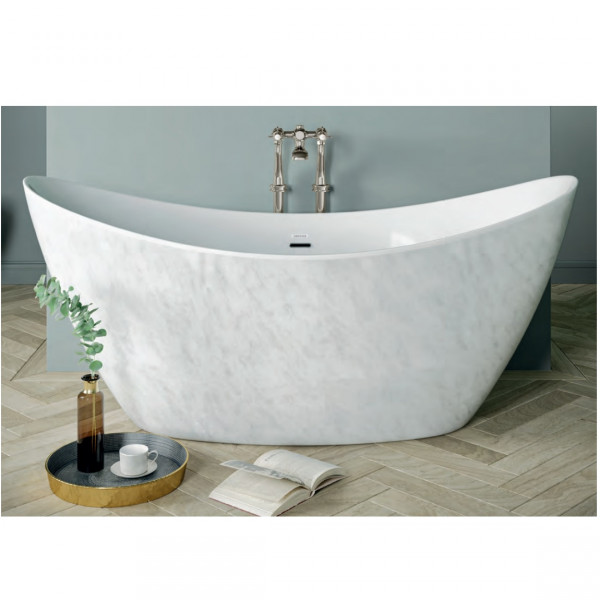Heritage Bathrooms Freestanding Bath Wenlock Double Ended Bath 1730x730x750mm Marble Effect