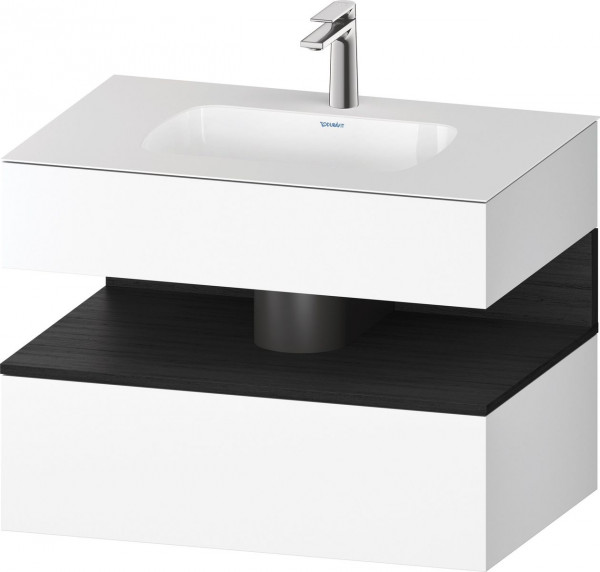 Bathroom Set Duravit Qatego Washbasin 1 hole, 1 drawer, 1 niche 800mm Black Oak Matt/White Matt QA4785016180000