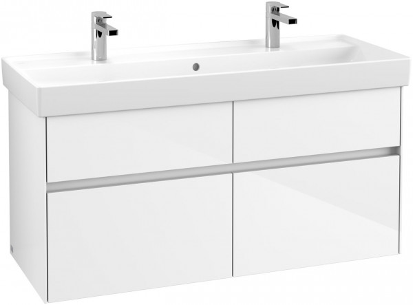 Double Basin Cabinet Villeroy and Boch Collaro 4 drawers, LED 1154mm Glossy White