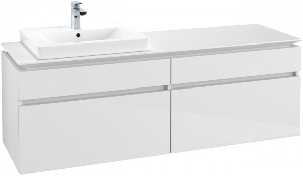 Villeroy and Boch Countertop Basin Unit Legato Washbasin on the left 1600x550x500mm Glossy White