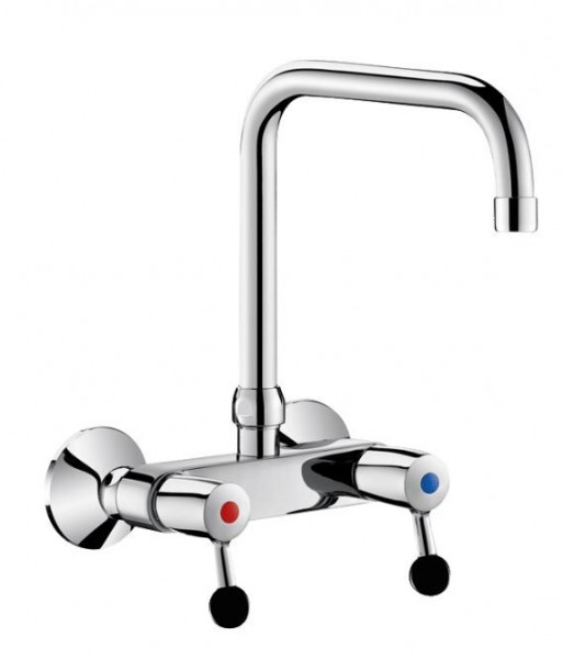 Delabie Wall Mounted Basin Tap Chrome 200 mm 5647T2