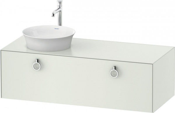 Vanity Unit For Countertop Basin Duravit White Tulip 1 drawer, 2 handles, left-hand basin 1300x408mm White silk matt WT4982L3636