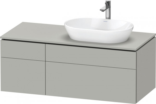 Vanity Unit For Countertop Basin Duravit L-Cube 4 asymmetrical drawers, right washbasin 1220mm Concrete Grey Matt LC4874007070000