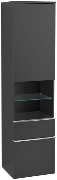Villeroy and Boch Tall Bathroom Cabinets Venticello 404x1546x372mm Black matte Lacquer A95211PD