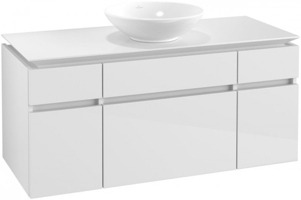 Villeroy and Boch Countertop Basin Unit Legato 5 Drawers 1200x550x500mm Glossy White