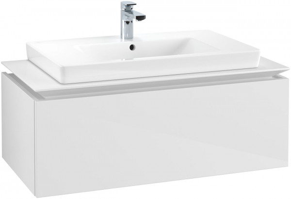 Villeroy and Boch Countertop Basin Unit Legato 1 Drawer 1000x380x500mm Glossy White