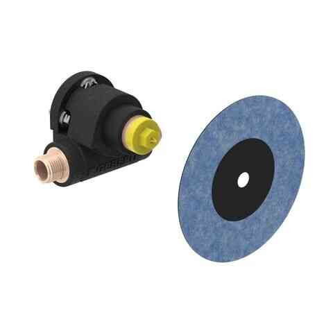 Geberit T-connection angle kit, 90° offset, 1/2" male thread MF Black